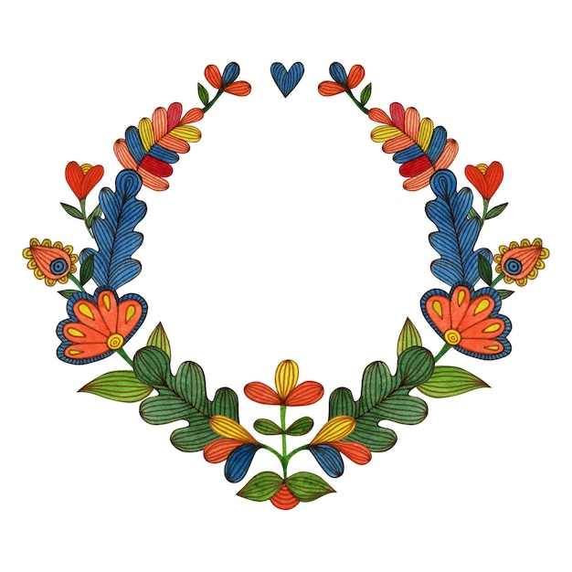 Haftowane motywy w obręczy